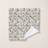 Schneeflocken und Hirsche Badhandtuch Set (Waschlappen)