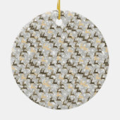 Schneeflocken und Hirsche, personalisierte Keramik Ornament (Hinten)