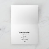 Schneeflocken und Holly auf Schwarz Feiertagskarte (Innenseite)