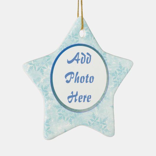 Schneeflocken und Ihr Foto Keramikornament (Rechts)