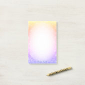 Schneeflocken und Kalligraphie auf Pastelfarben Post-it Klebezettel (Auf Schreibtisch)