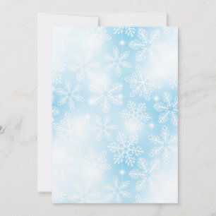 Schneeflocken und Lichter auf Blau
