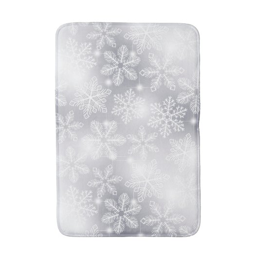 Schneeflocken und Lichter Badematte (Vorderseite Vertikal)