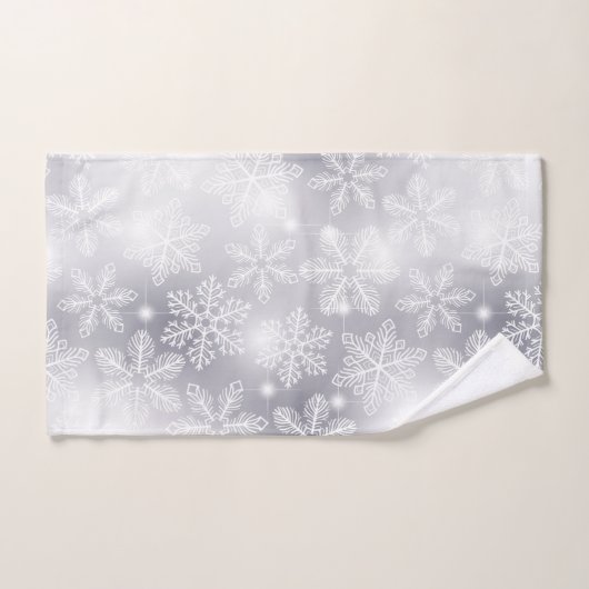 Schneeflocken und Lichter Badhandtuch Set (Handtuch)