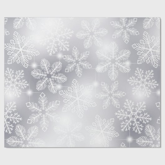 Schneeflocken und Lichter Geschenkpapier (Flach)