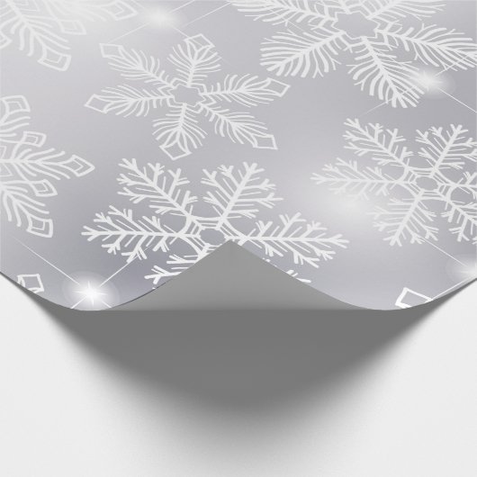 Schneeflocken und Lichter Geschenkpapier (Ecke)