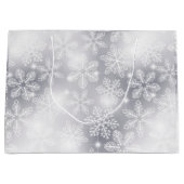 Schneeflocken und Lichter Große Geschenktüte (Vorderseite)
