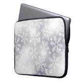 Schneeflocken und Lichter Laptopschutzhülle (Vorderseite Links)