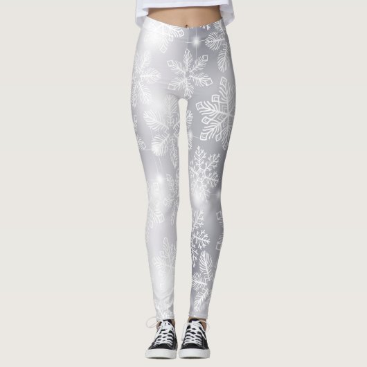 Schneeflocken und Lichter Leggings (Vorderseite)