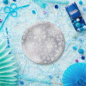 Schneeflocken und Lichter Pappteller (Party)