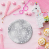 Schneeflocken und Lichter Pappteller (Party)