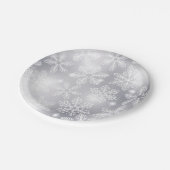 Schneeflocken und Lichter Pappteller (Schrägansicht)