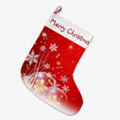 Schneeflocken und Ornamente Großer Weihnachtsstrumpf (Vorderansicht (hängend))