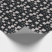 Schneeflocken und Panda Weihnachten Geschenkpapier (Ecke)