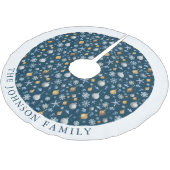 Schneeflocken und Personalisierte Wasserelemente Polyester Weihnachtsbaumdecke (Schrägansicht)