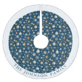 Schneeflocken und Personalisierte Wasserelemente Polyester Weihnachtsbaumdecke (Vorderseite)