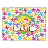 Schneeflocken und Pinguine Winterferien Tischdecke (Vorderseite (Horizontal))