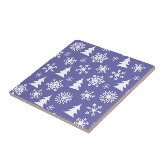 Schneeflocken und Pinienbäume Muster Fliese (Seite)