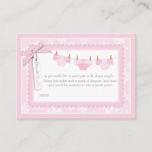 Schneeflocken und Raffelschein für Babytragetasche Begleitkarte (Vorderseite)