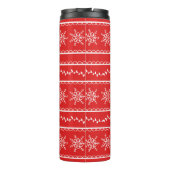 Schneeflocken und Reben Modernes Urlaubsmuster Thermosbecher (Rückseite)