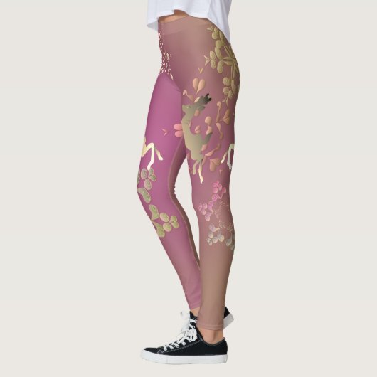 Schneeflocken und Rentiere Leggings (Links)