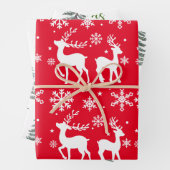 Schneeflocken und Rentiere Weihnachtsbaum Geschenkpapier Set (Beispiel)
