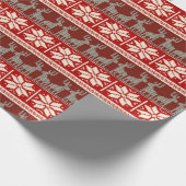 Schneeflocken und Rentierpapier Geschenkpapier (Ecke)