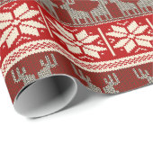 Schneeflocken und Rentierpapier Geschenkpapier (Rolleneckpunkt)