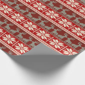 Schneeflocken und Rentierpapier Geschenkpapier (Ecke)