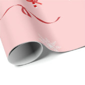 Schneeflocken und Ribbons, rot und weiß Geschenkpapier (Rolleneckpunkt)