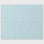 Schneeflocken und rote Beeren Wintermuster sherpa Geschenkpapier (Flach)