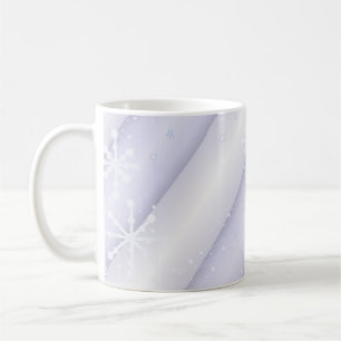 Schneeflocken und sanfte Streifen Kaffeetasse