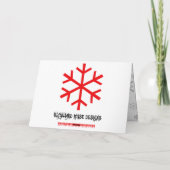 Schneeflocken und Schädel Feiertagskarte (Rückseite)