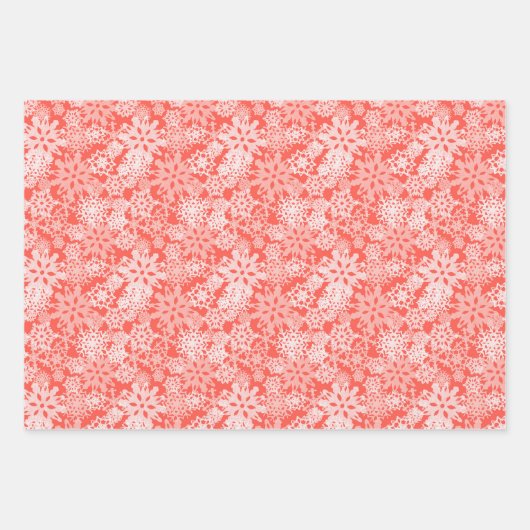 Schneeflocken und Schildkrötentauben Weihnachtsgeb Geschenkpapier Set (Vorderseite)