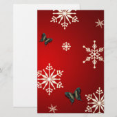 Schneeflocken und Schmetterlinge Briefpapier (Vorne/Hinten)