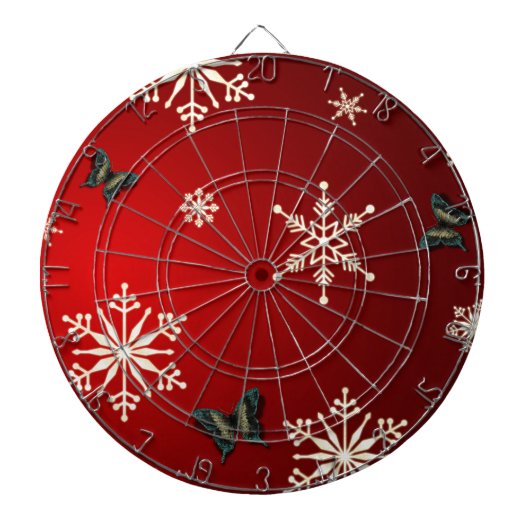 Schneeflocken und Schmetterlinge Dartscheibe (vorne)