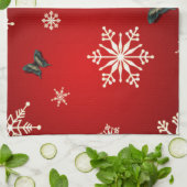 Schneeflocken und Schmetterlinge Geschirrtuch (Gefaltet)