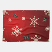 Schneeflocken und Schmetterlinge Geschirrtuch (Horizontal)