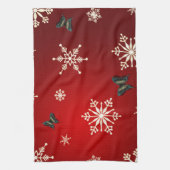 Schneeflocken und Schmetterlinge Geschirrtuch (Vertikal)