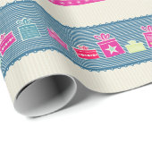 Schneeflocken und Schneeflocken Geschenkpapier (Rolleneckpunkt)