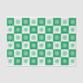 Schneeflocken- und Schneemuster (grün) Seidenpapier