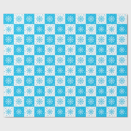 Schneeflocken- und Schneepattern (blau) Geschenkpapier (Flach)