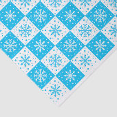 Schneeflocken- und Schneepattern (blau) Seidenpapier (Ausschnitt)