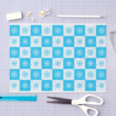 Schneeflocken- und Schneepattern (blau) Seidenpapier (Handwerk)