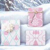 Schneeflocken und Snowmen Geschenkpapier Set