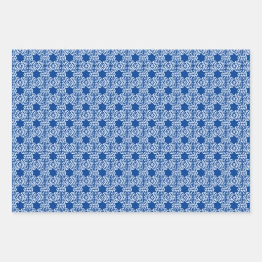 Schneeflocken und Sterne Geschenkpapier Set (Vorderseite 2)