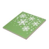 Schneeflocken und Sterne, grün Fliese (Seite)