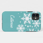 Schneeflocken und Sterne iPhone 5 BT Case, Aqua Case-Mate iPhone Hülle (Rückseite (Horizontal))