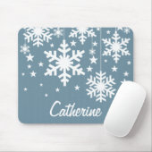 Schneeflocken und Sterne Mousepad, blau Mousepad (Mit Mouse)