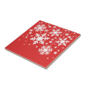 Schneeflocken und Sterne, rot Fliese (Seite)